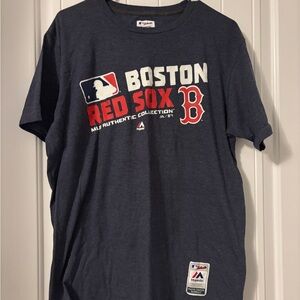 Majestic Triple Peak Red Sox Navy Shirt